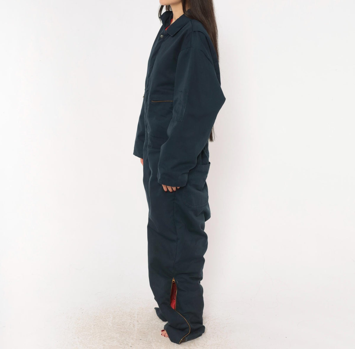 90s Cintas Navy Insulated Coveralls Quilted Lining Workwear Jumpsuit Large