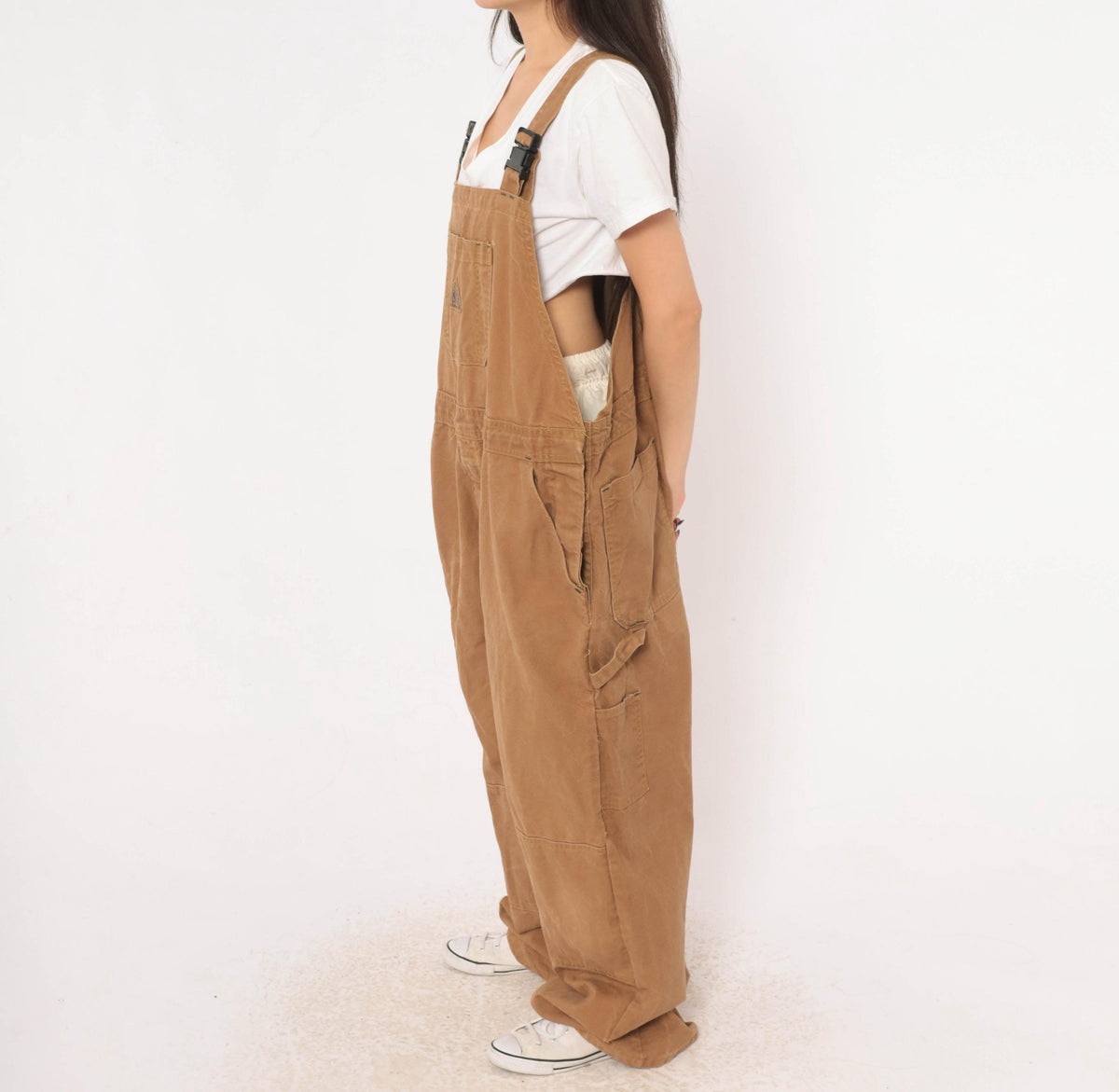 Y2K Bulwark Tan Canvas Bib Overalls Double Knee Workwear XXL