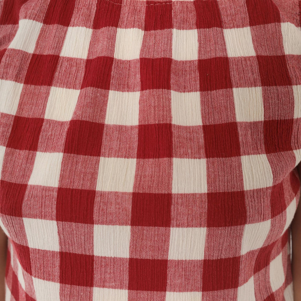 Y2K Red Gingham Sleeveless A-Line Dress Knee Length Medium M