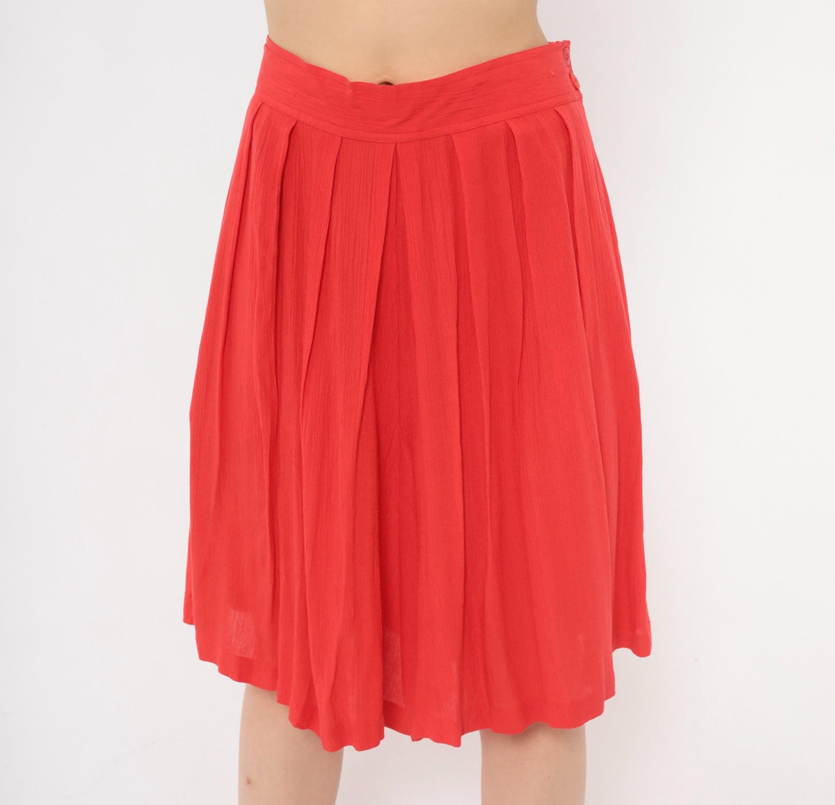 80s Sk & Company Red Culottes High Waist Pleated Wide Leg Shorts Large