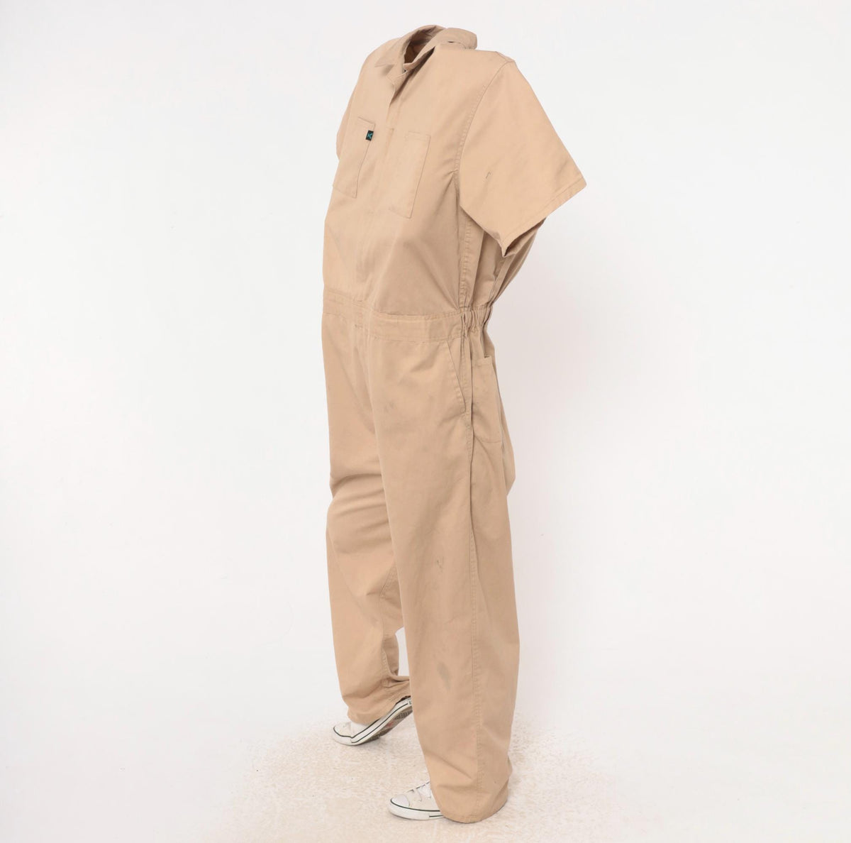 90s Kolossus Tan Coveralls Jumpsuit Short Sleeve Workwear Plus Size 3XL