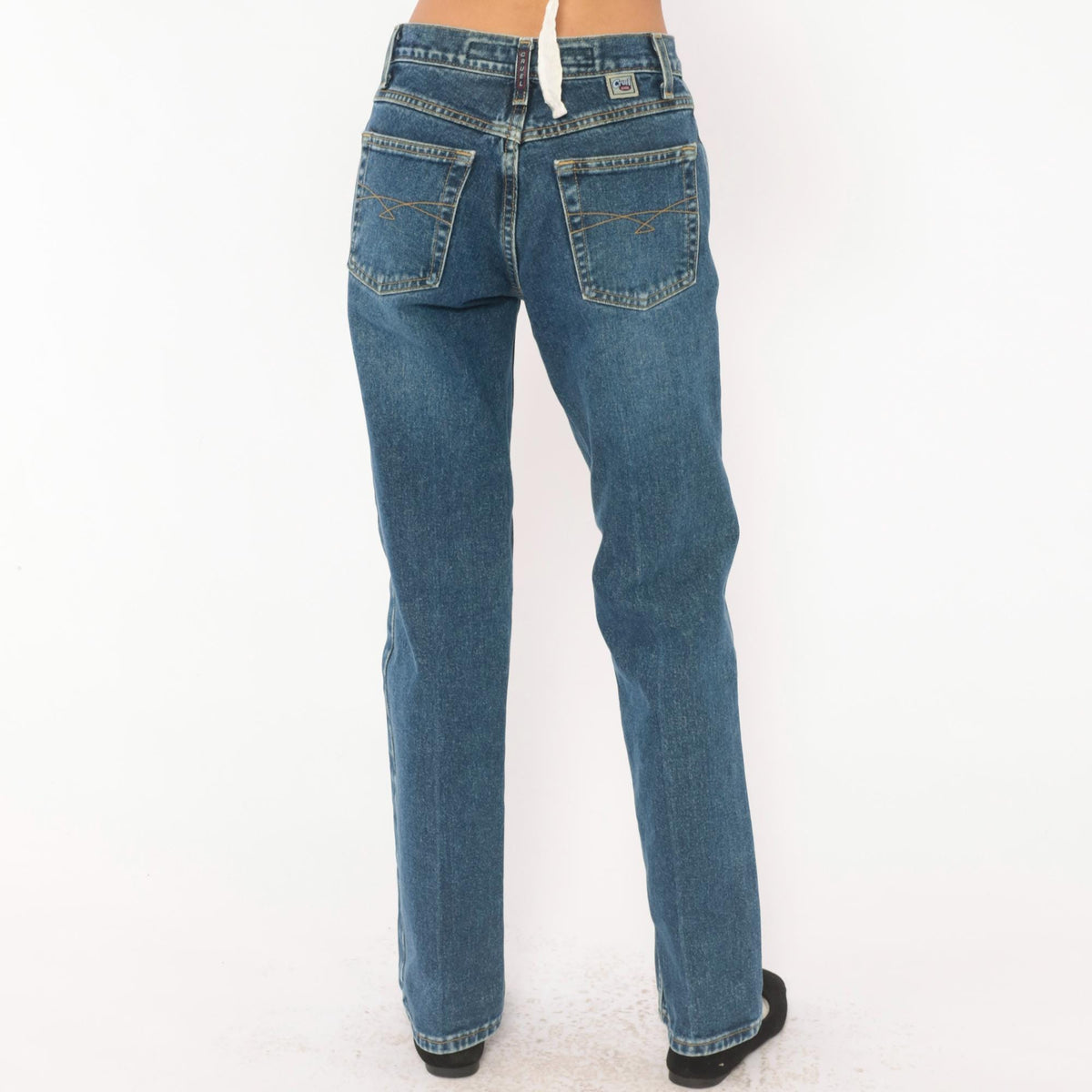 Y2K Cruel Girl Low Rise Straight Leg Jeans Medium Wash Cotton Extra Small XS