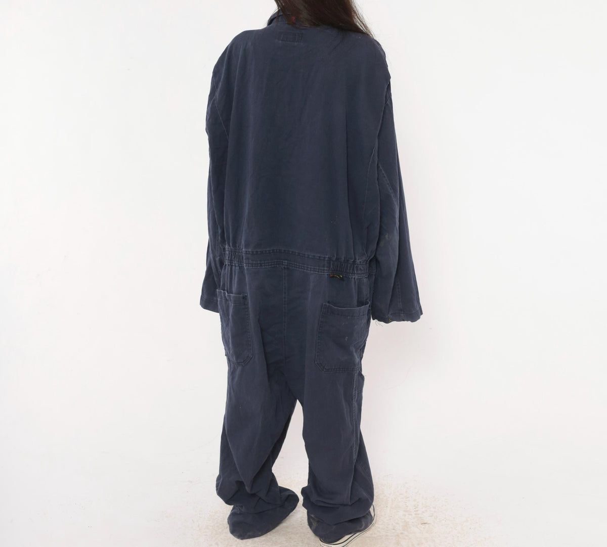 Y2K Big Bill Cotton Workwear Coveralls Navy Zip Front Jumpsuit Extra Large XXL