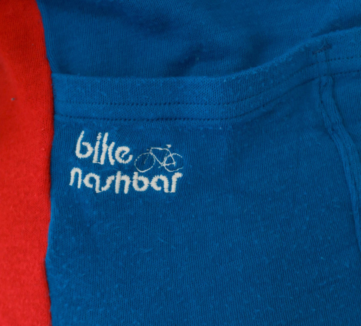 80s Bike Nashbar Cycling Jersey Blue Red Color Block Quarter Zip Medium