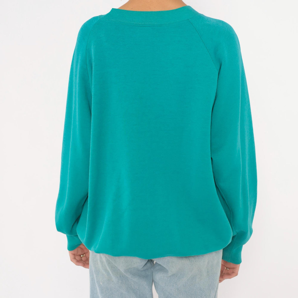 90s Vancouver Canada Sweatshirt Embroidered World Flags Teal Raglan Medium M