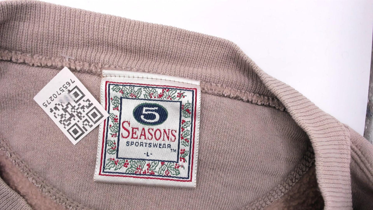 90s 5 Seasons Tomato Garden Vegetable Graphic Sweatshirt Tan Crewneck Large
