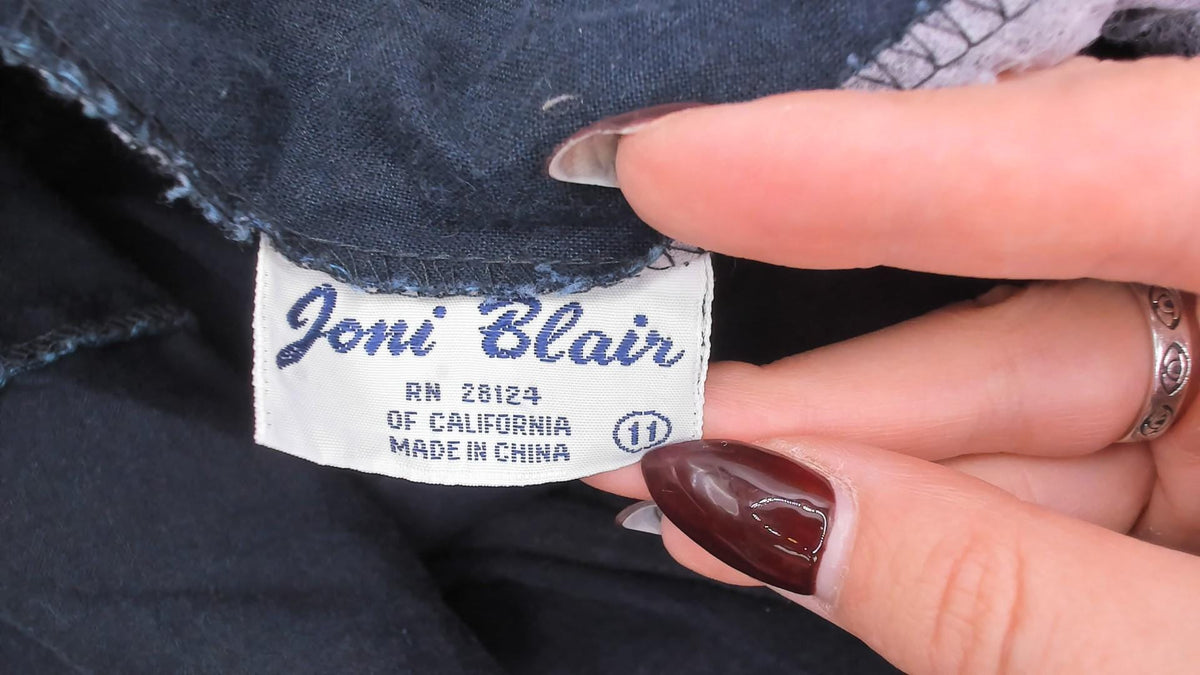 90s Joni Blair Navy Cotton Overalls Cropped Tapered Leg Small S
