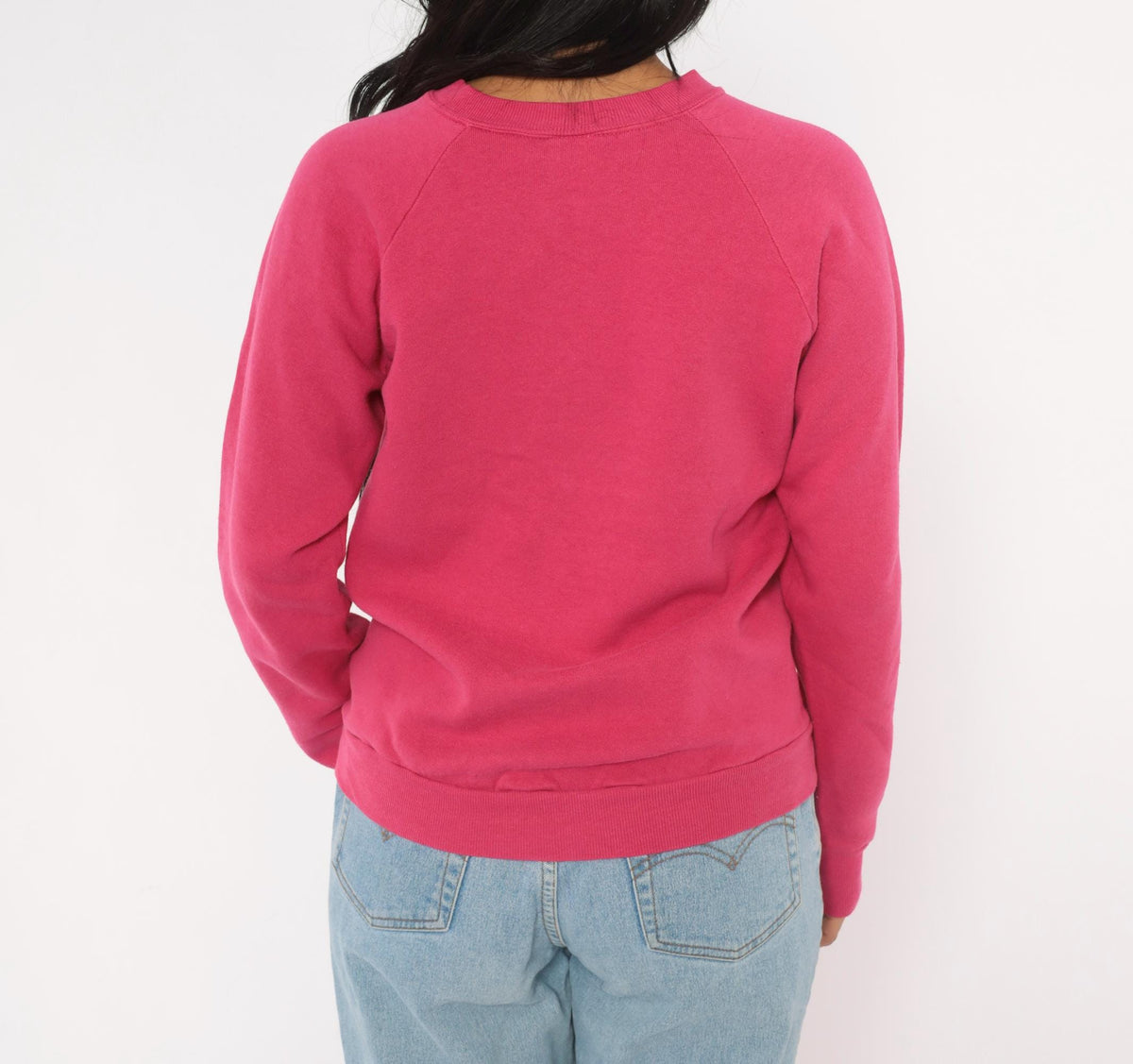 90s Jerzees Flamingo Convertible Car Raglan Sweatshirt Pink Small