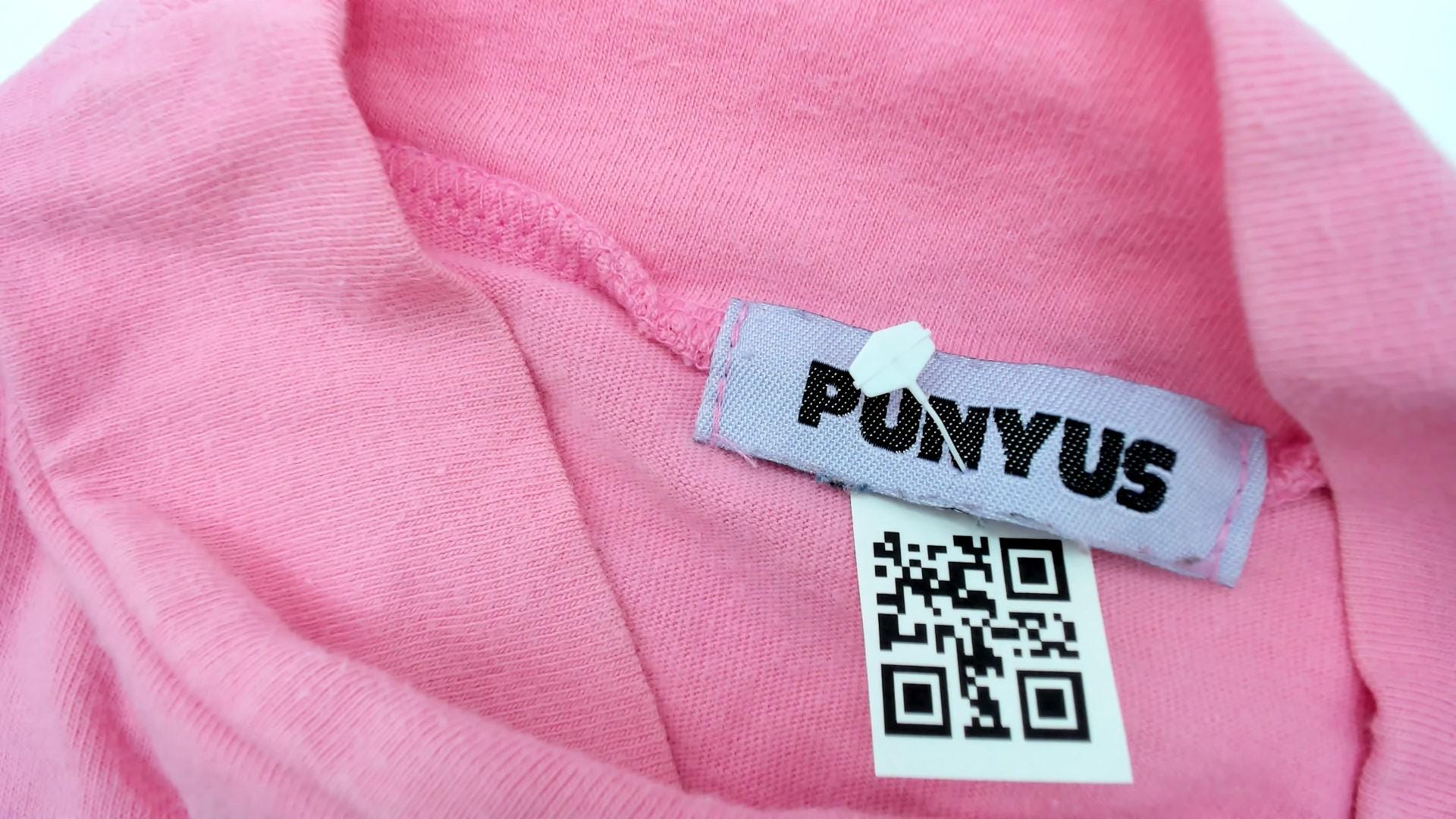 90s Punyus Y2K Pink Cotton Mock Neck Tee Japanese Brand Medium M