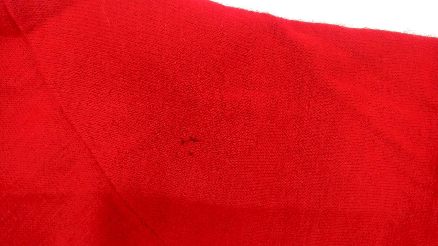 60s Toni Hunt Cherry Red Wool Blend Dress Notch Collar Belted Small