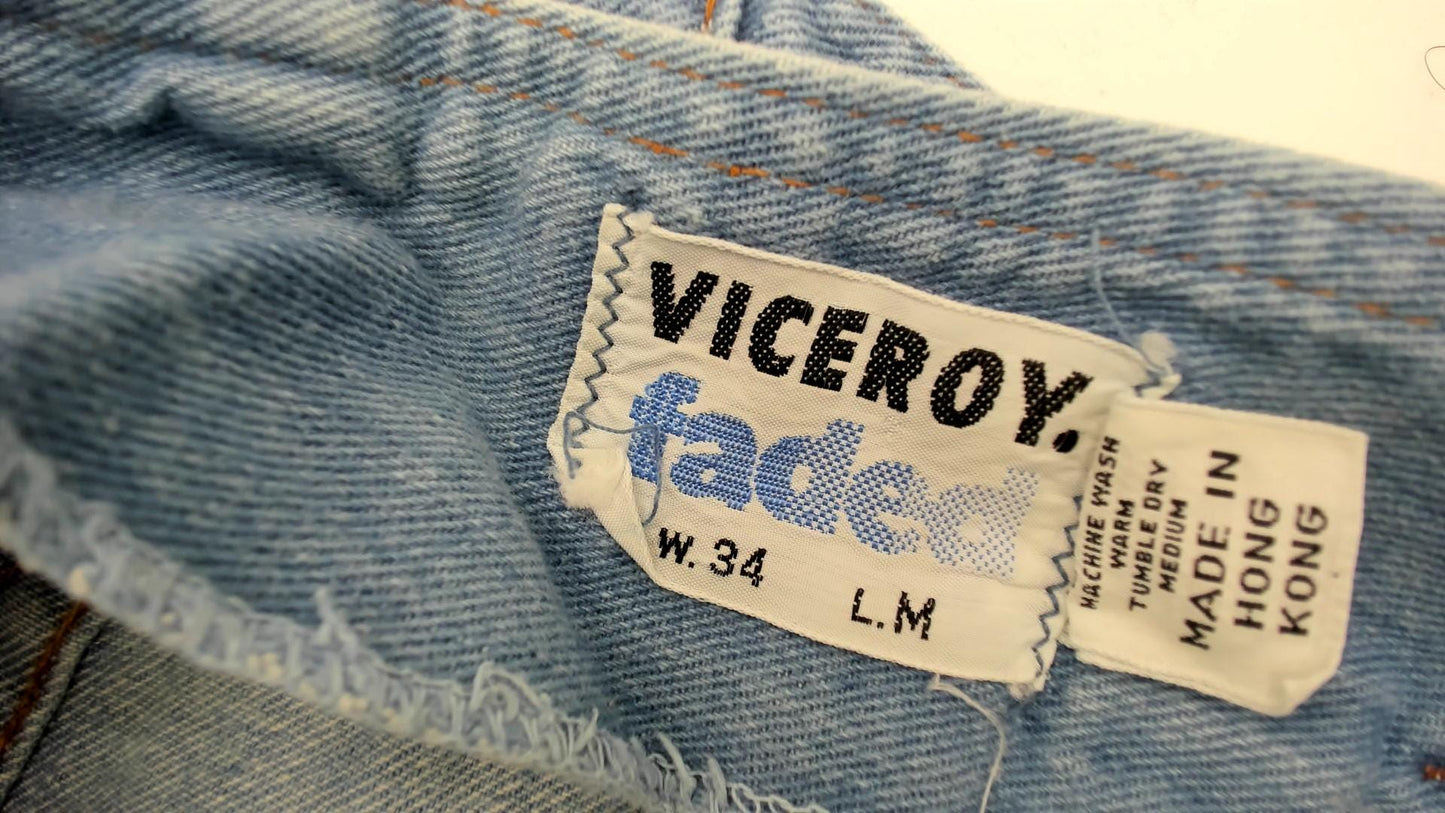 70s Viceroy Bell Bottom Flare Jeans Light Blue Denim High-Waist Extra Large