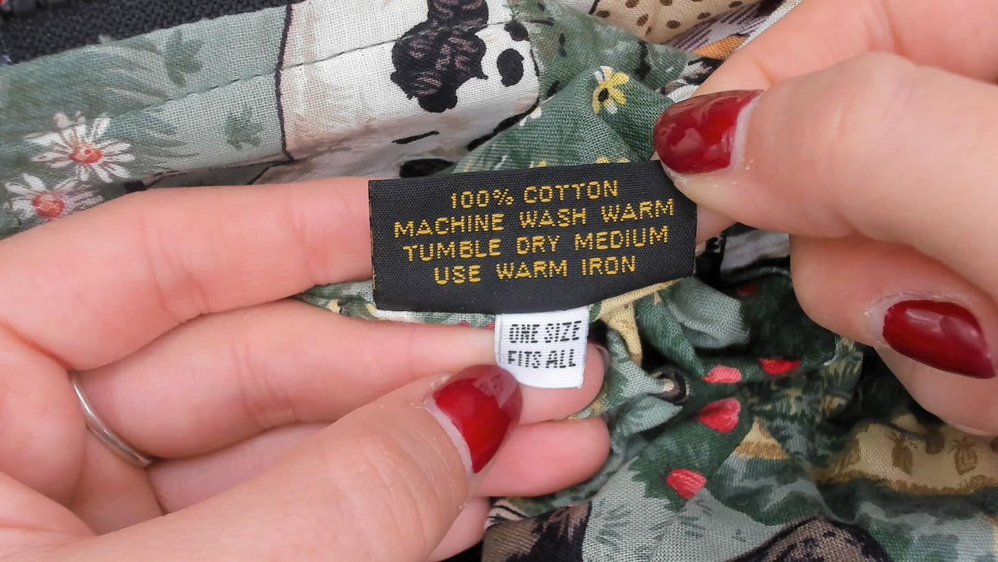 90s Infinity Chic Reversible Bomber Jacket Cat Farm Print Cotton