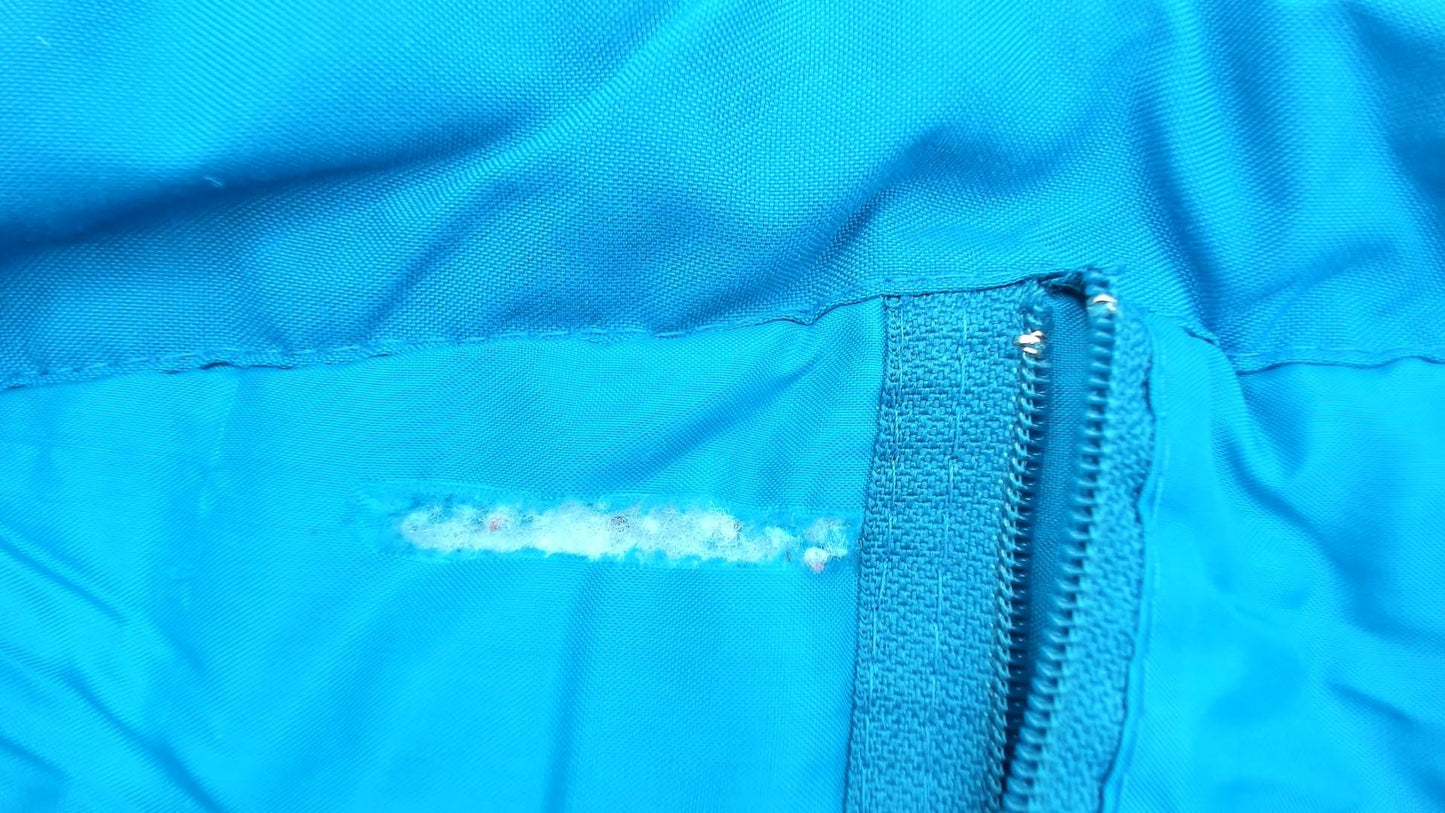 90s Skitique Colorblock Ski Jacket Light Blue Black Purple Hooded Puffer Medium