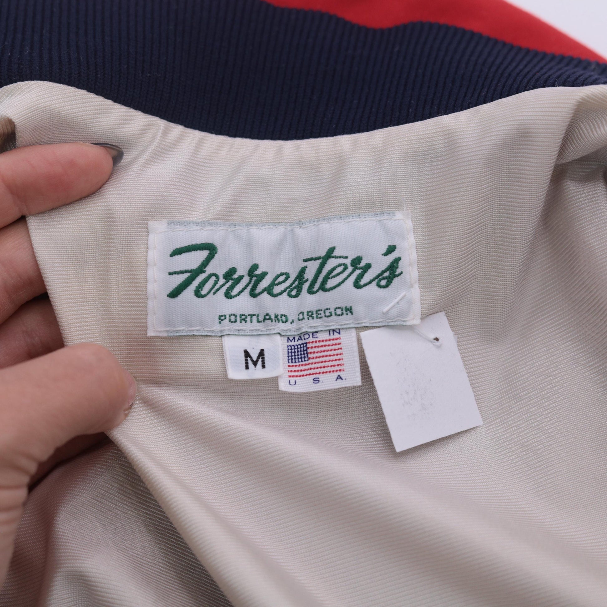 80s Forsters Red Windbreaker Jacket Navy White Color Block Medium