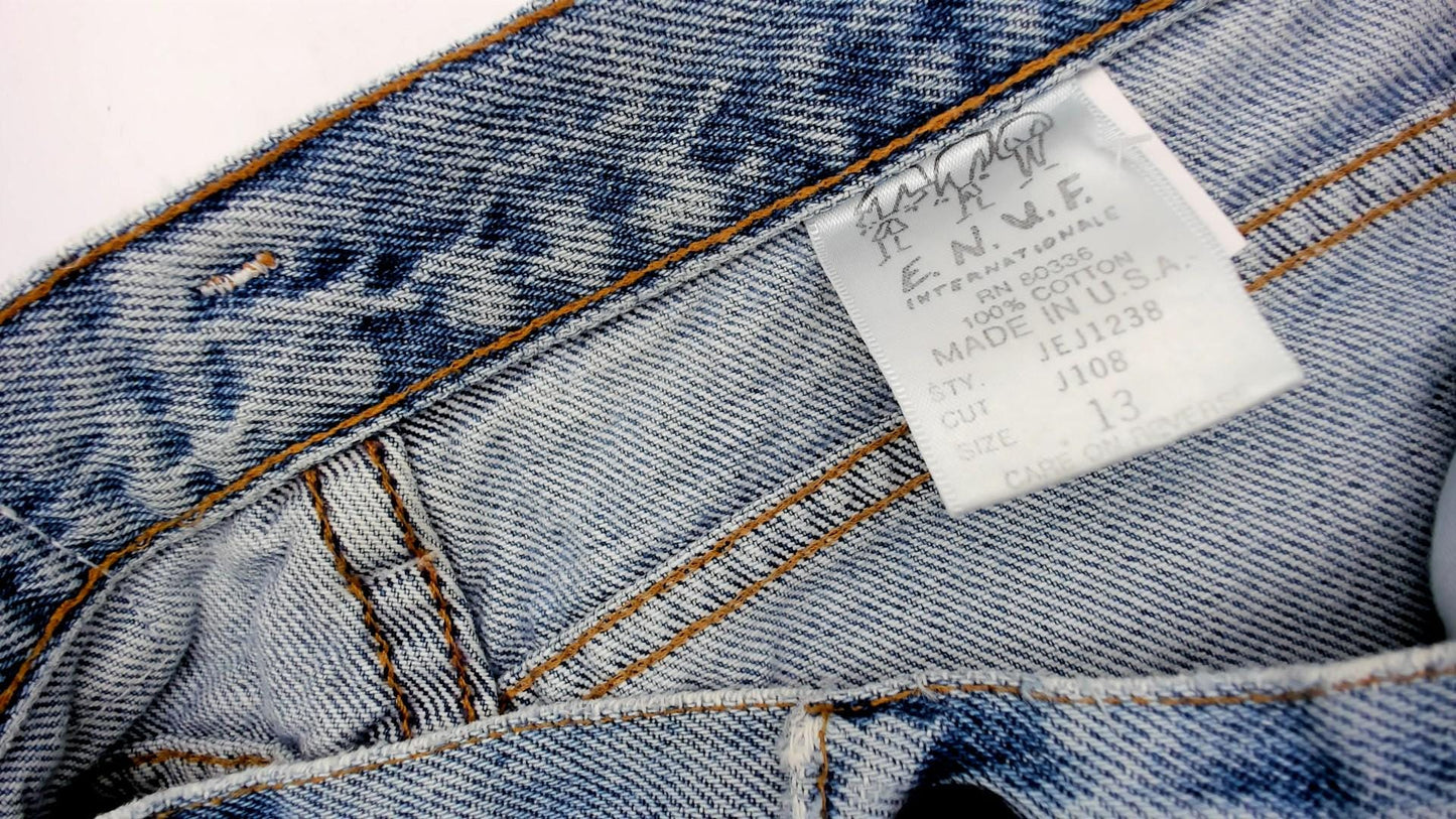 90s Enuf Internationale High-Waisted Mom Jeans Light Wash Button Fly Medium