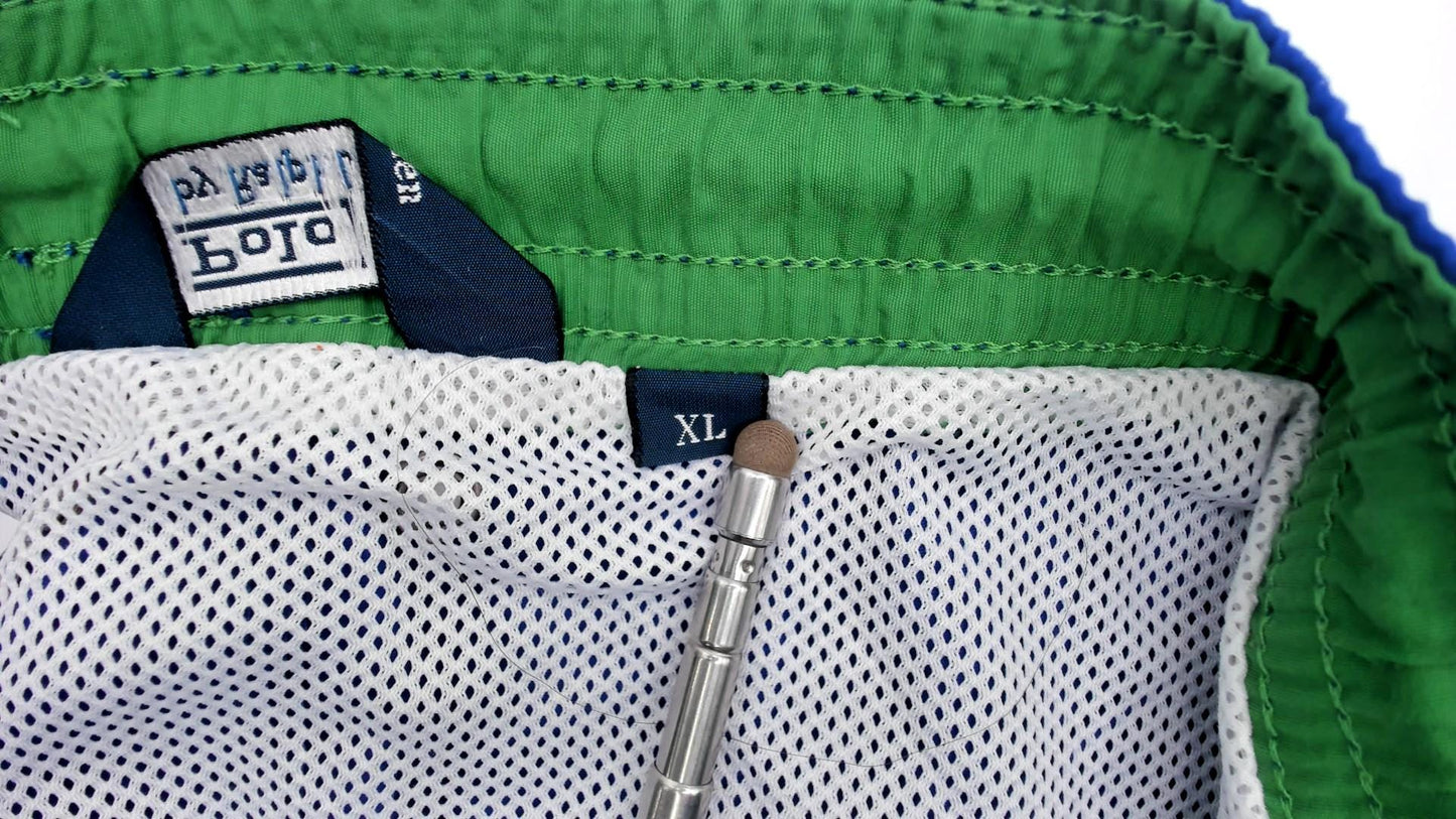 Polo Ralph Lauren 90s Blue Swim Trunks Drawstring Board Shorts Extra Large XL