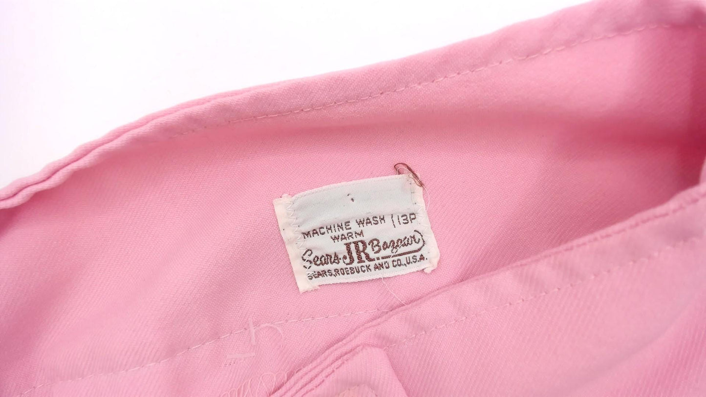 70s Sears Jr Bazaar Pink High Waisted Bell Bottom Pants Small