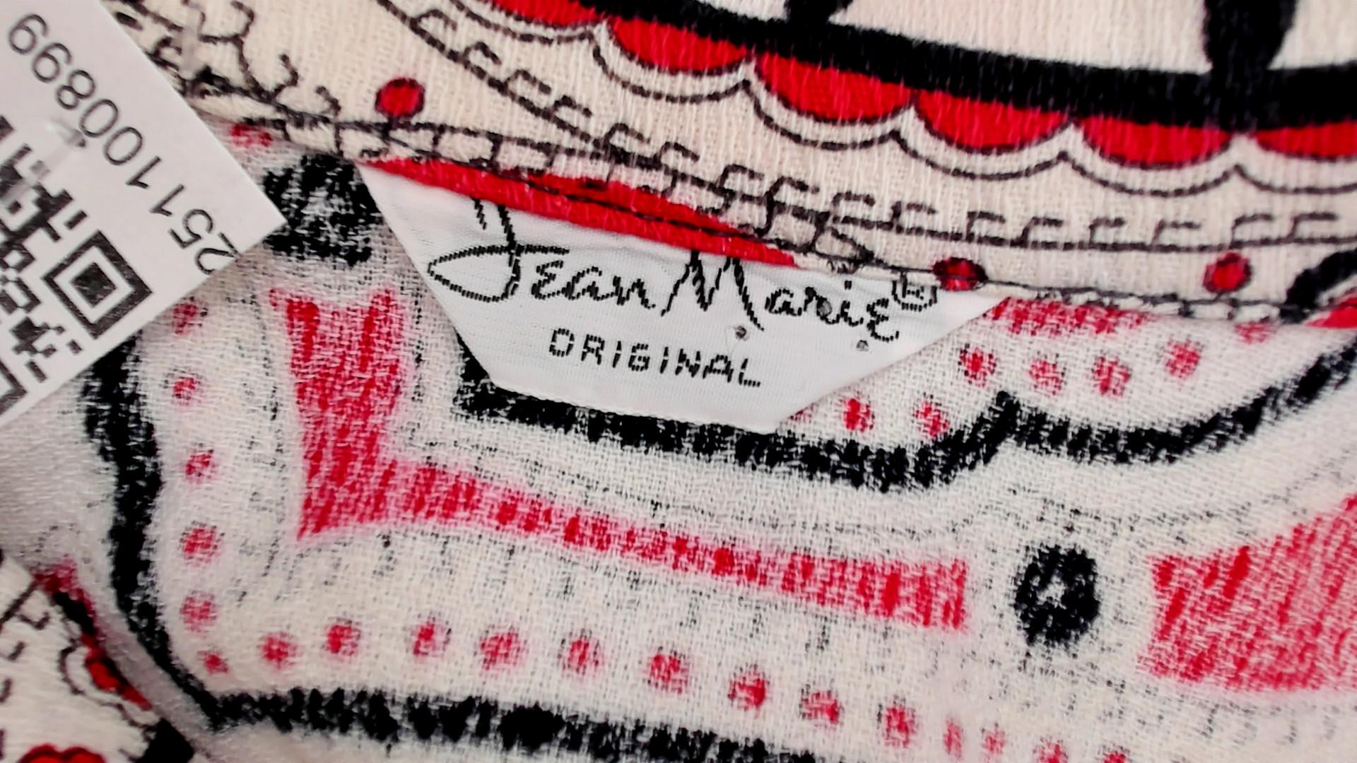70s Jean Marie Paisley Button-Up Shirt Black Red White Medium