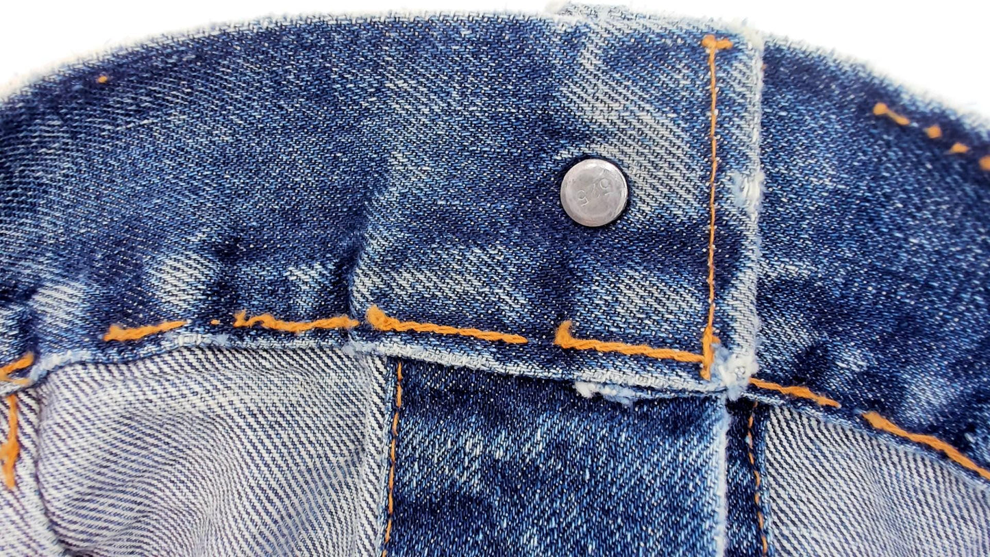 70s Levi's Denim Jacket Medium Blue Washed Distressed Trucker