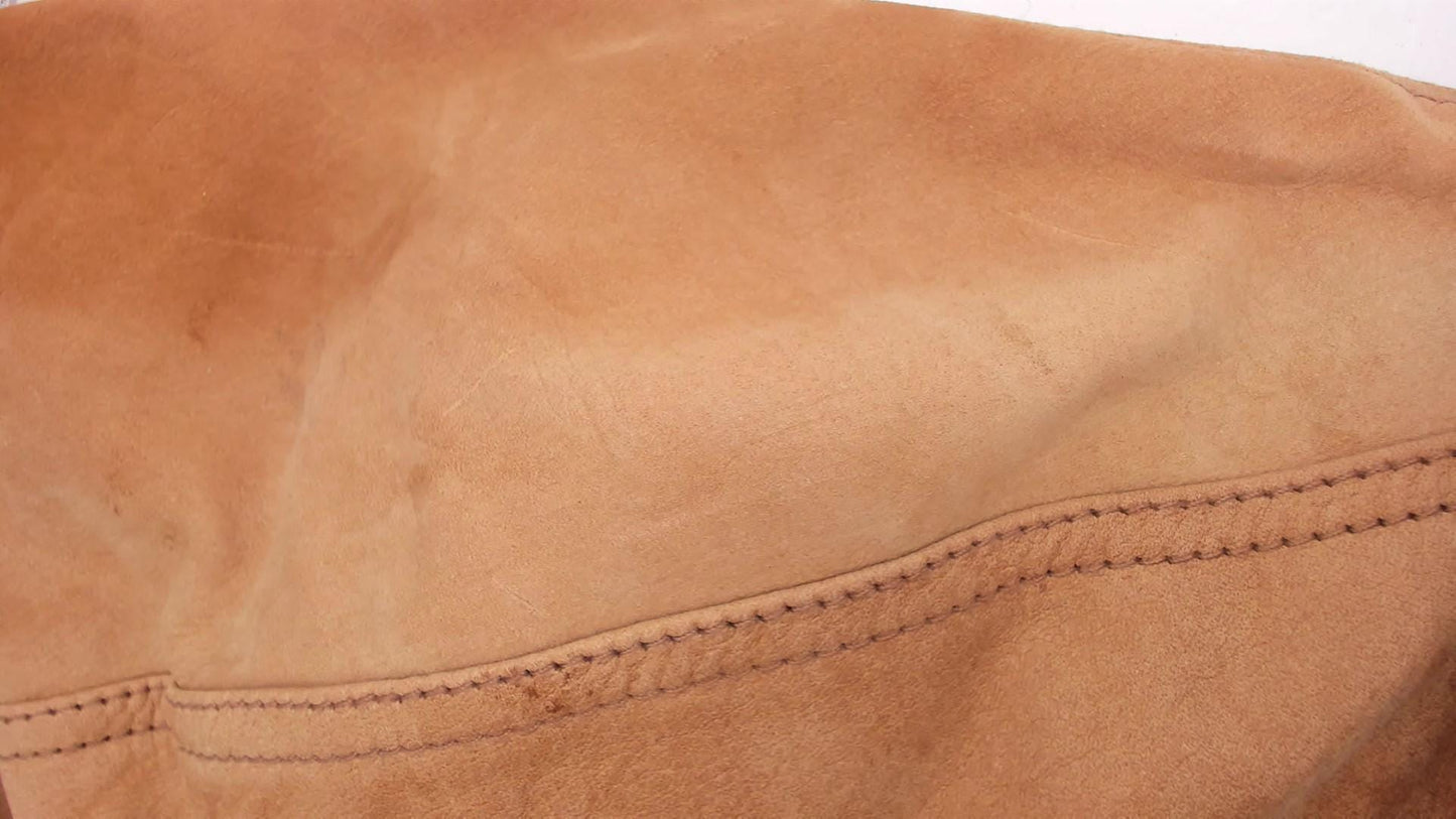 90s Marlboro Leather Bomber Jacket Tan Raglan Zip Front Map Lining Extra Large