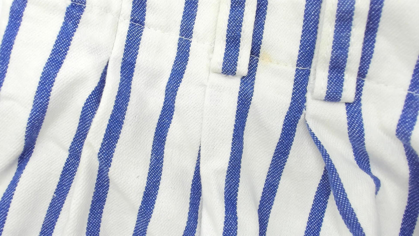 90s Liz Sport High-Waisted Striped Shorts Blue White Cotton Small