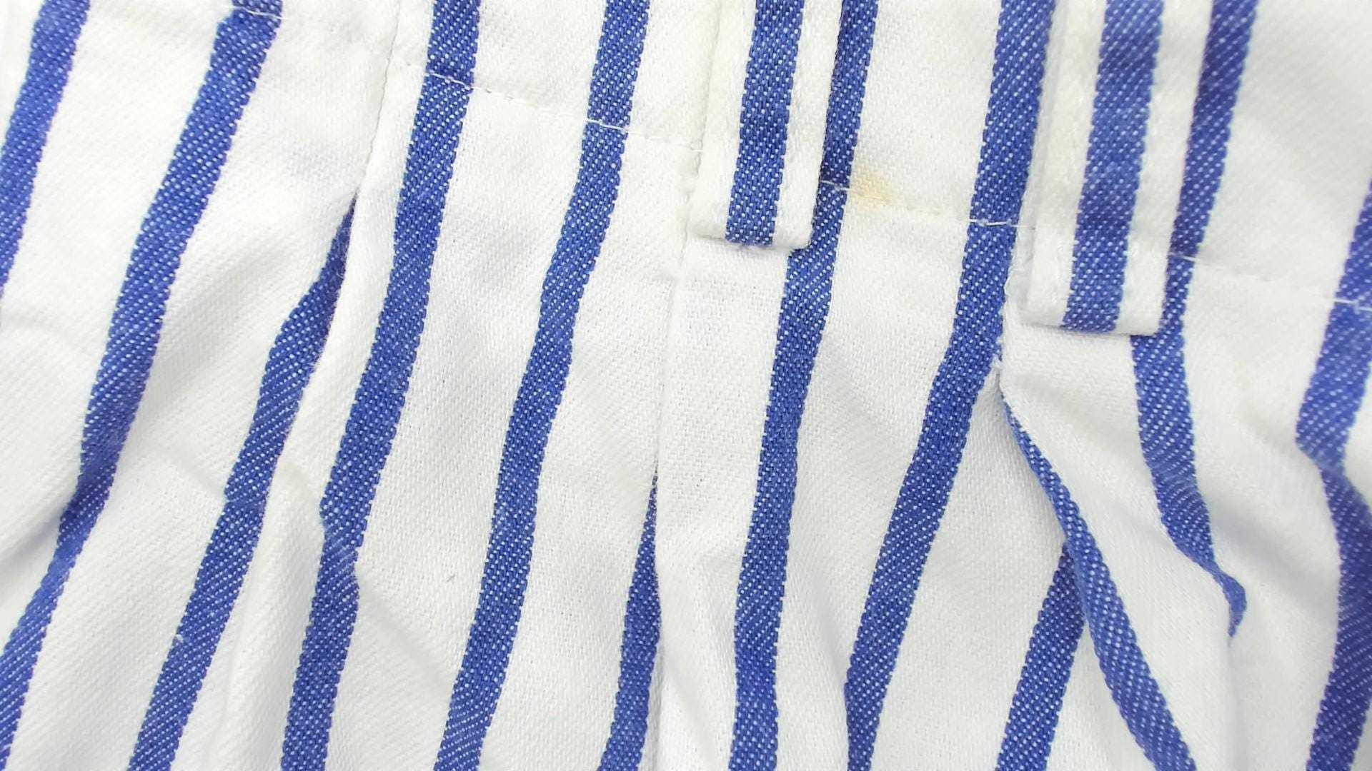 90s Liz Sport High-Waisted Striped Shorts Blue White Cotton Small