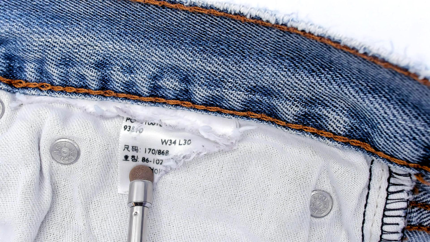 Y2K Levi's Light Blue Straight Leg Button Fly Jeans Men's 36