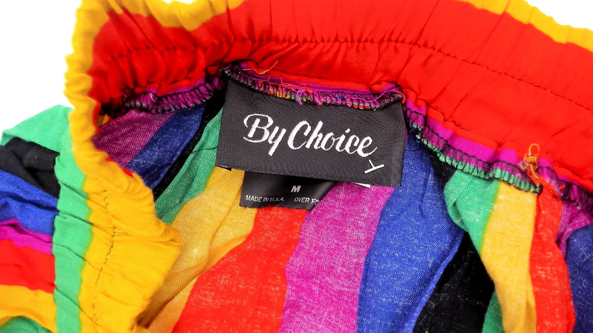 80s Rainbow Stripe Mini Skirt High Waisted Pleated Yellow Green Blue Red Medium M