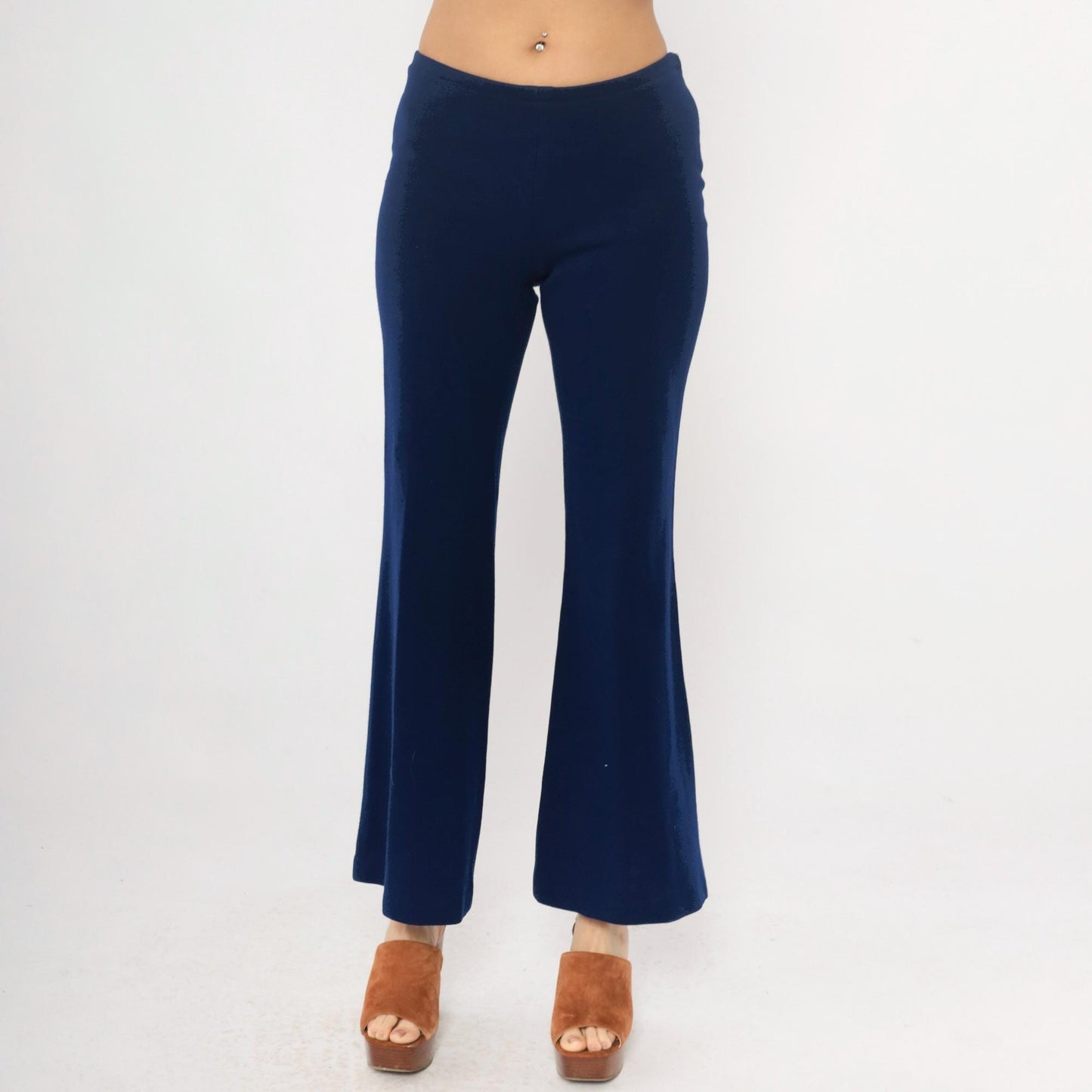 70s Navy Flare Pants Joshua Tree High Waisted Bell Bottom Medium