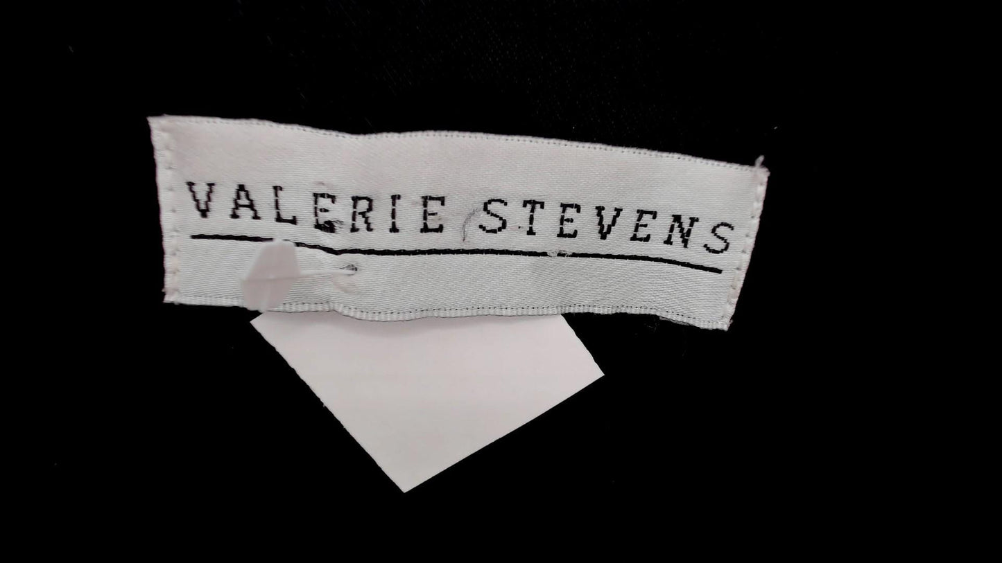 90s Valerie Stevens Black Button-Front V-Neck Knee-Length Shift Dress Medium