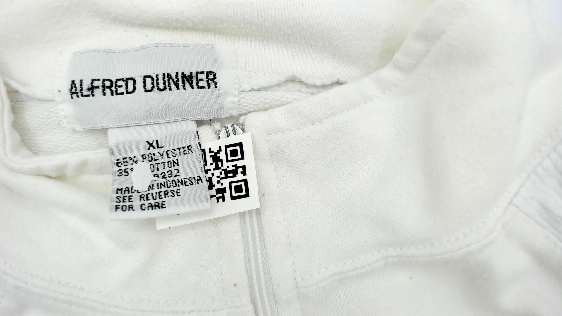 80s Alfred Dunner Quarter-Zip Sweatshirt White Geometric Embroidered Extra Large