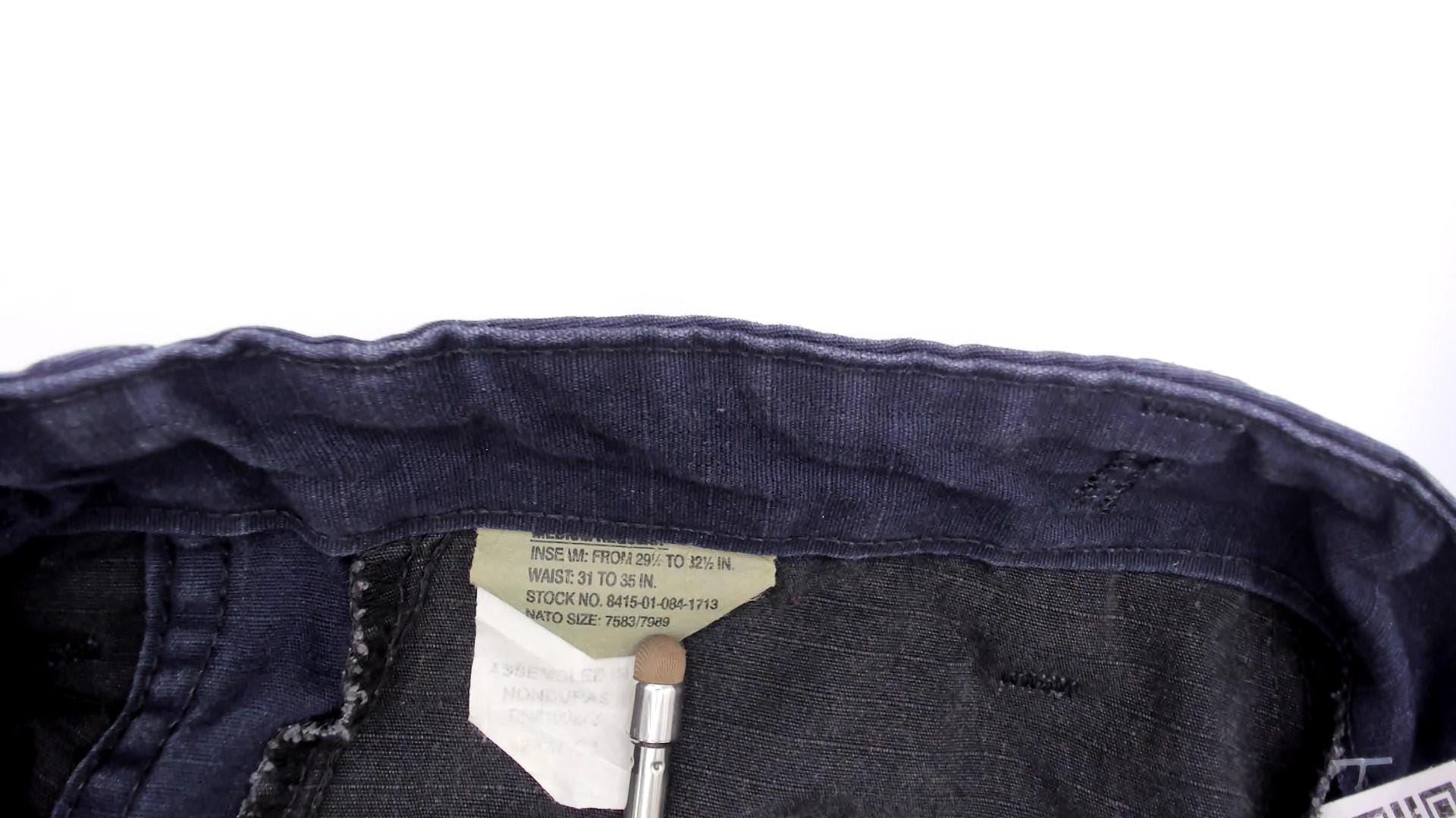 Y2K Navy Cargo Pants Straight Leg Drawstring Utility Pockets Medium