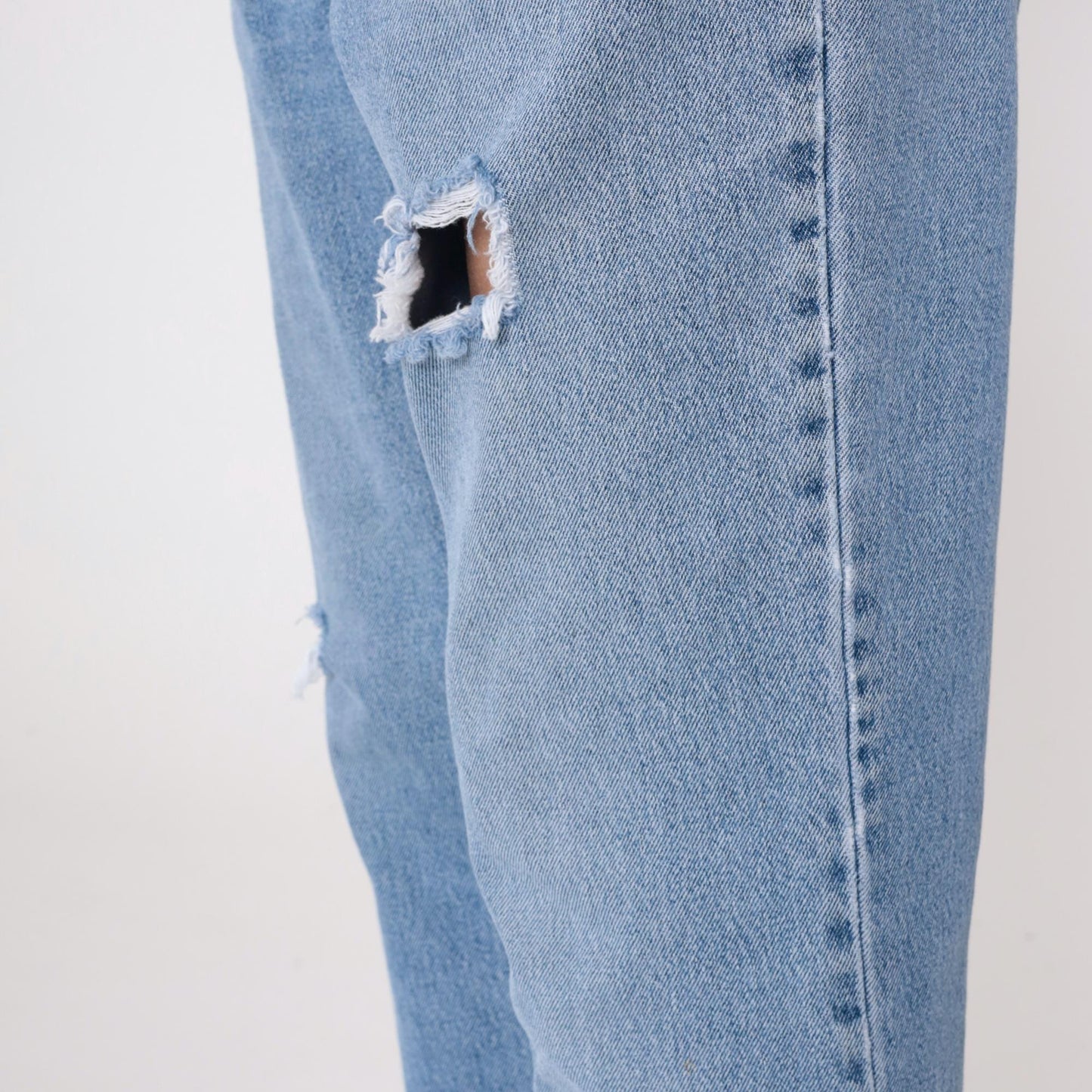 90s Old Navy Light Wash Distressed Jeans High Waist Straight Leg Medium
