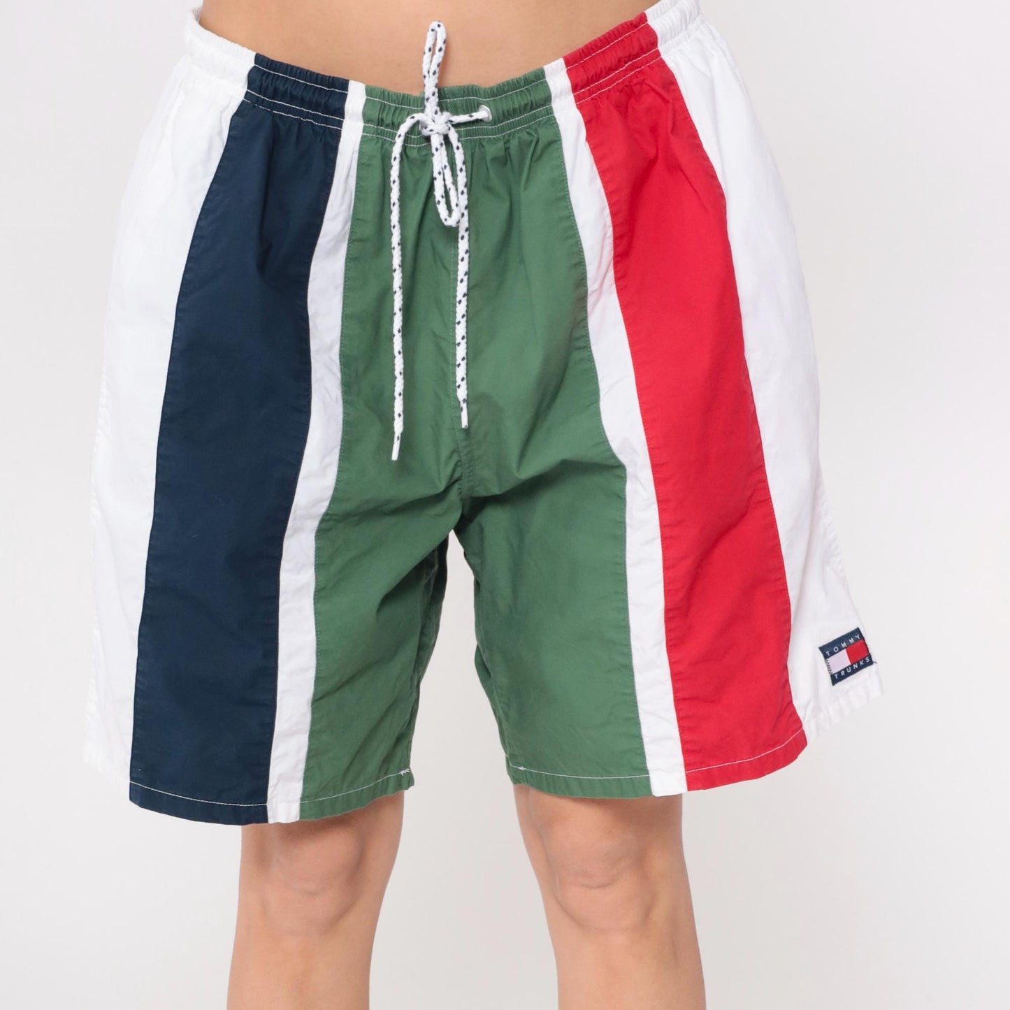 Tommy Hilfiger Y2K Colorblock Swim Shorts Navy Red Green White Extra Large XL
