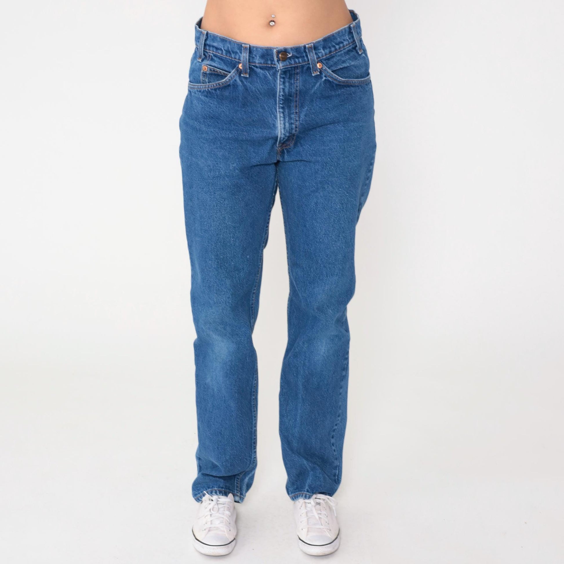 90s Levi's Medium Blue Denim High Waist Straight Leg Jeans W34 L34