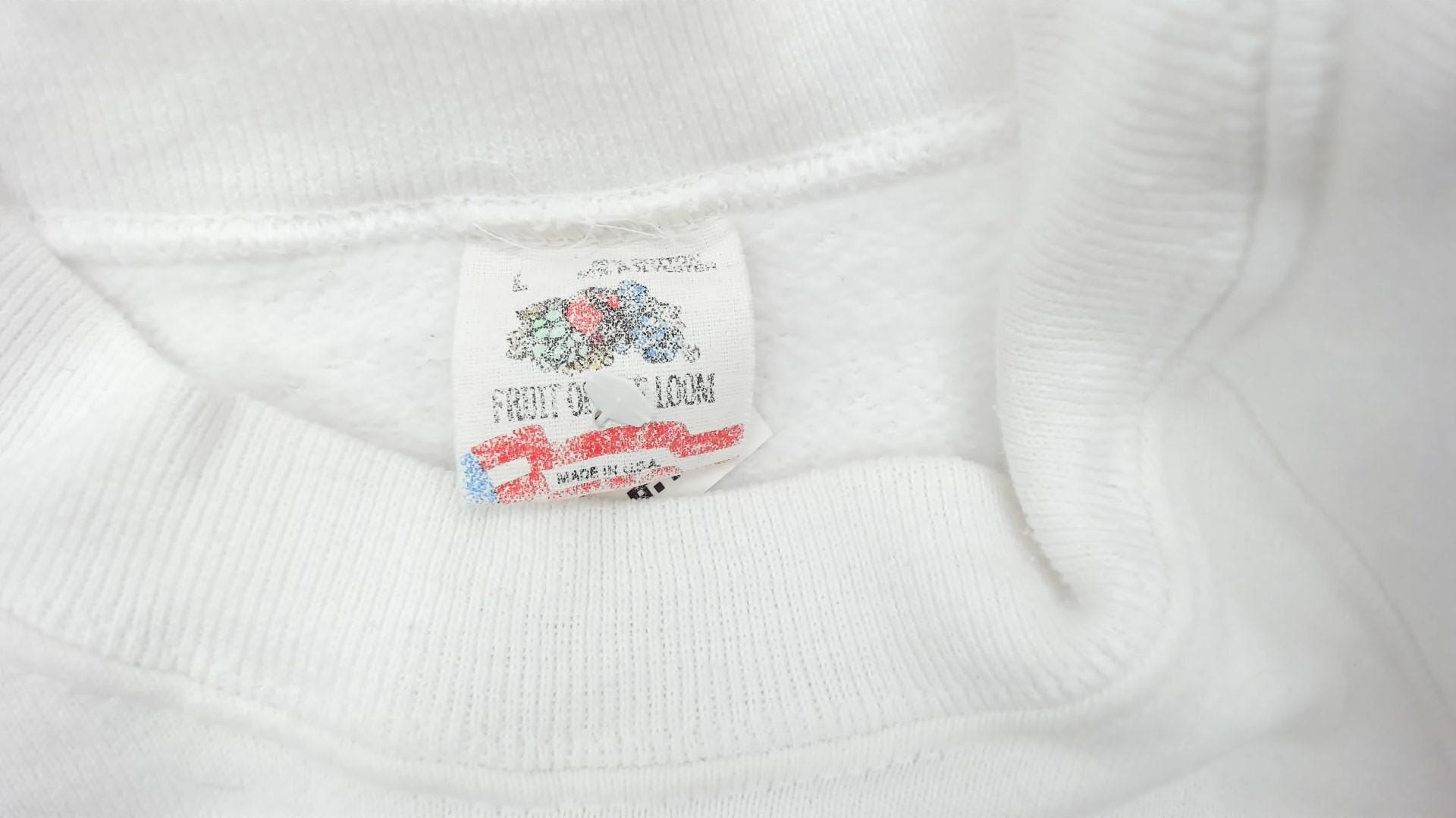 90s Cheerleader Sweatshirt White Graphic Raglan Pullover Large L