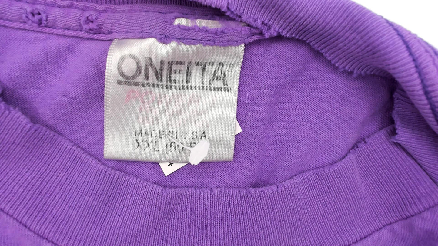 90s Oneita Purple Alaska Fish Graphic Tee Cotton Plus Size XXL