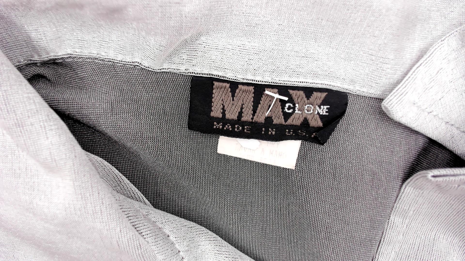 90s Silver Button-Front Tunic Shirt Three-Quarter Sleeve Extra Large XL