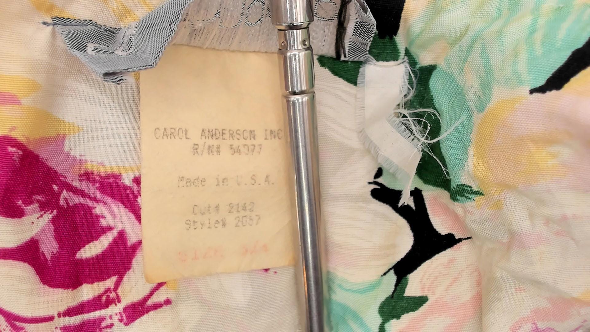 90s Carol Anderson Pastel Floral Maxi Dress Cream Pink Yellow Green Medium