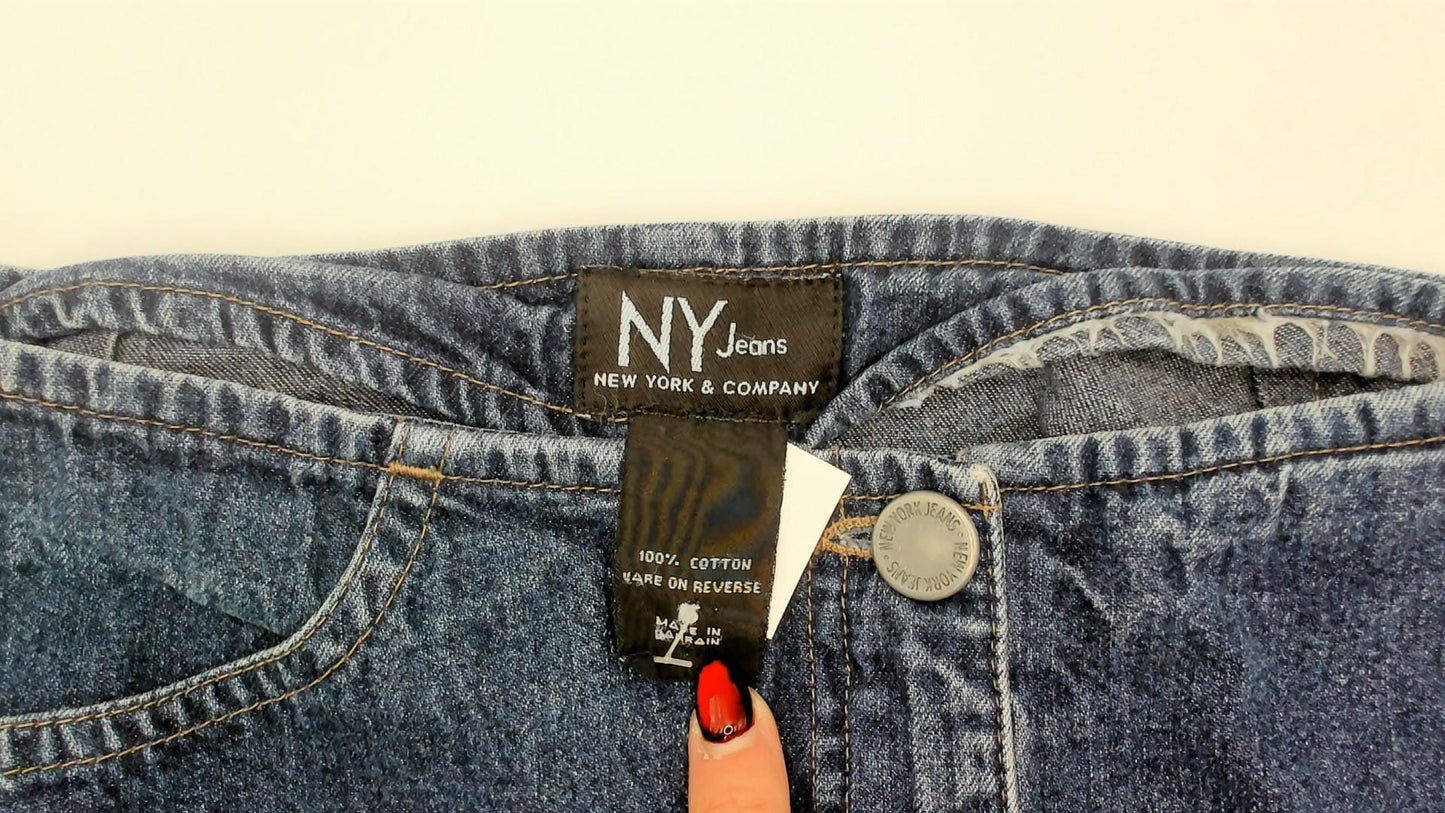 90s NY Jeans Denim Mini Skirt Blue Five-Pocket Small S