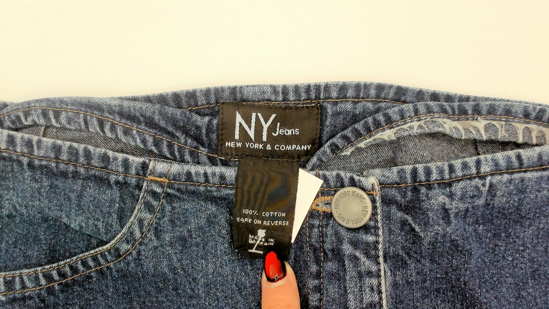 90s NY Jeans Denim Mini Skirt Blue Five-Pocket Small S