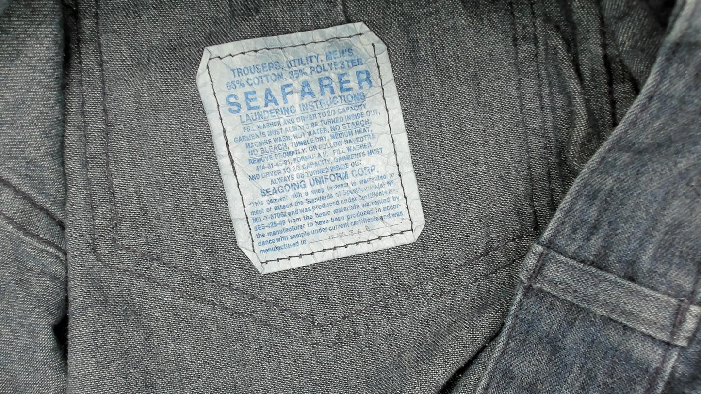 70s Seafarer High Rise Straight Leg Denim Jeans Blue Cotton Large L