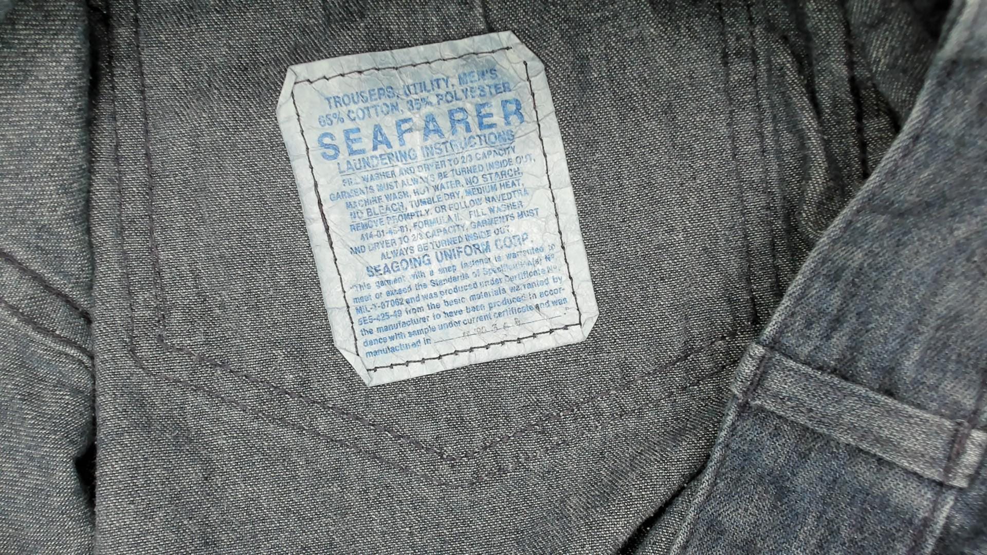70s Seafarer High Rise Straight Leg Denim Jeans Blue Cotton Large L