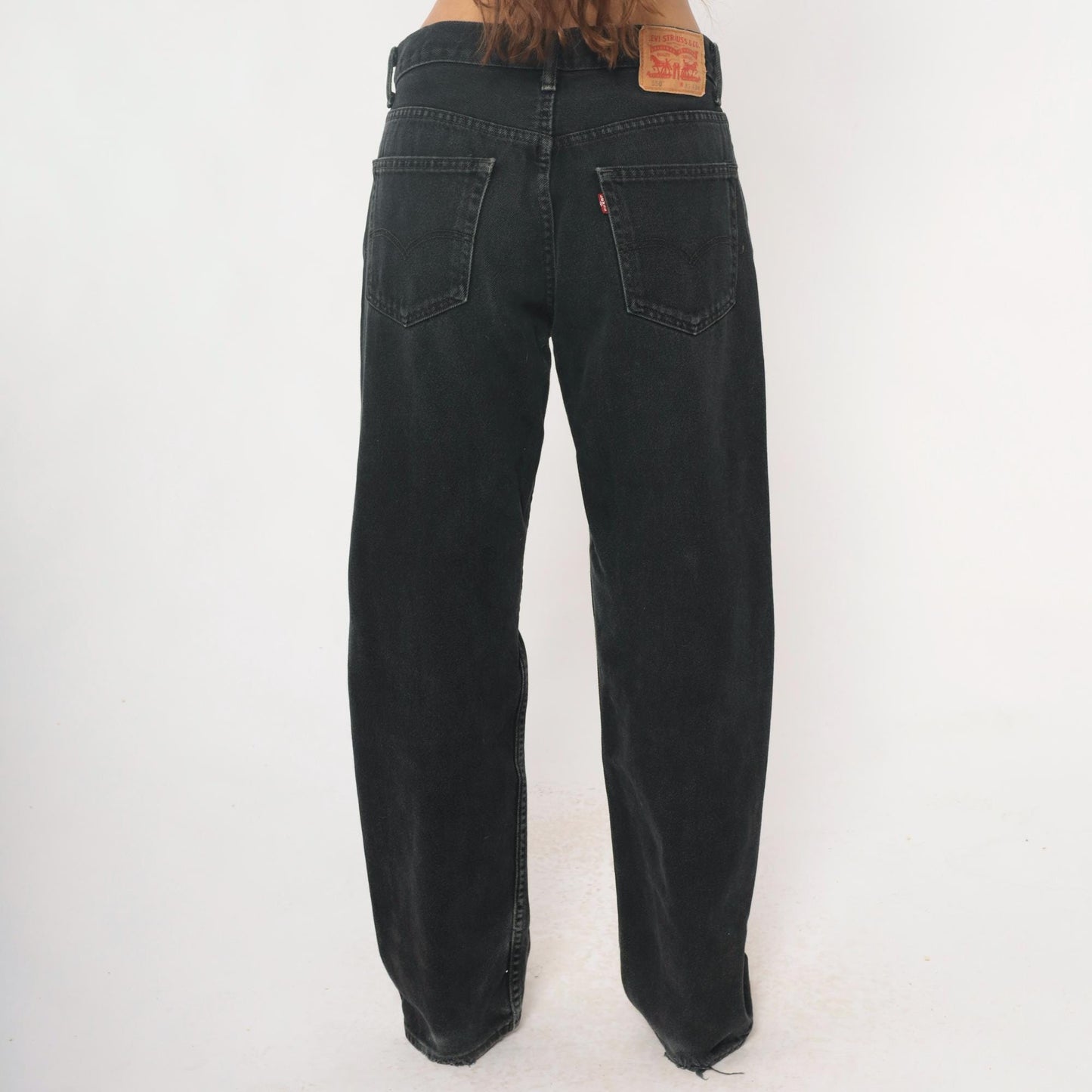Levi's 550 Black Denim Jeans Y2K Relaxed Fit High Rise 33x34