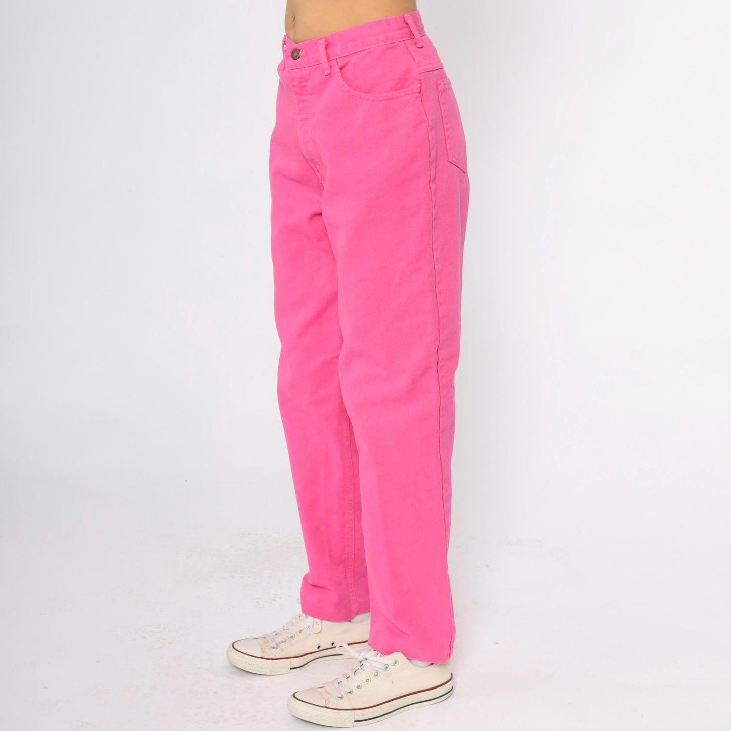 90s Moda Intl Hot Pink High Rise Straight Leg Jeans Cotton Denim Large L