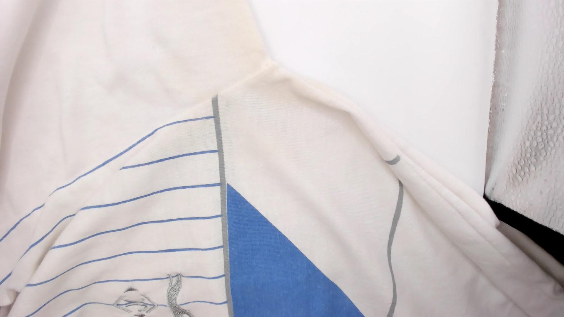 80s Jimmy Connors Slazenger Tennis Polo White Blue Stripe Geometric Medium