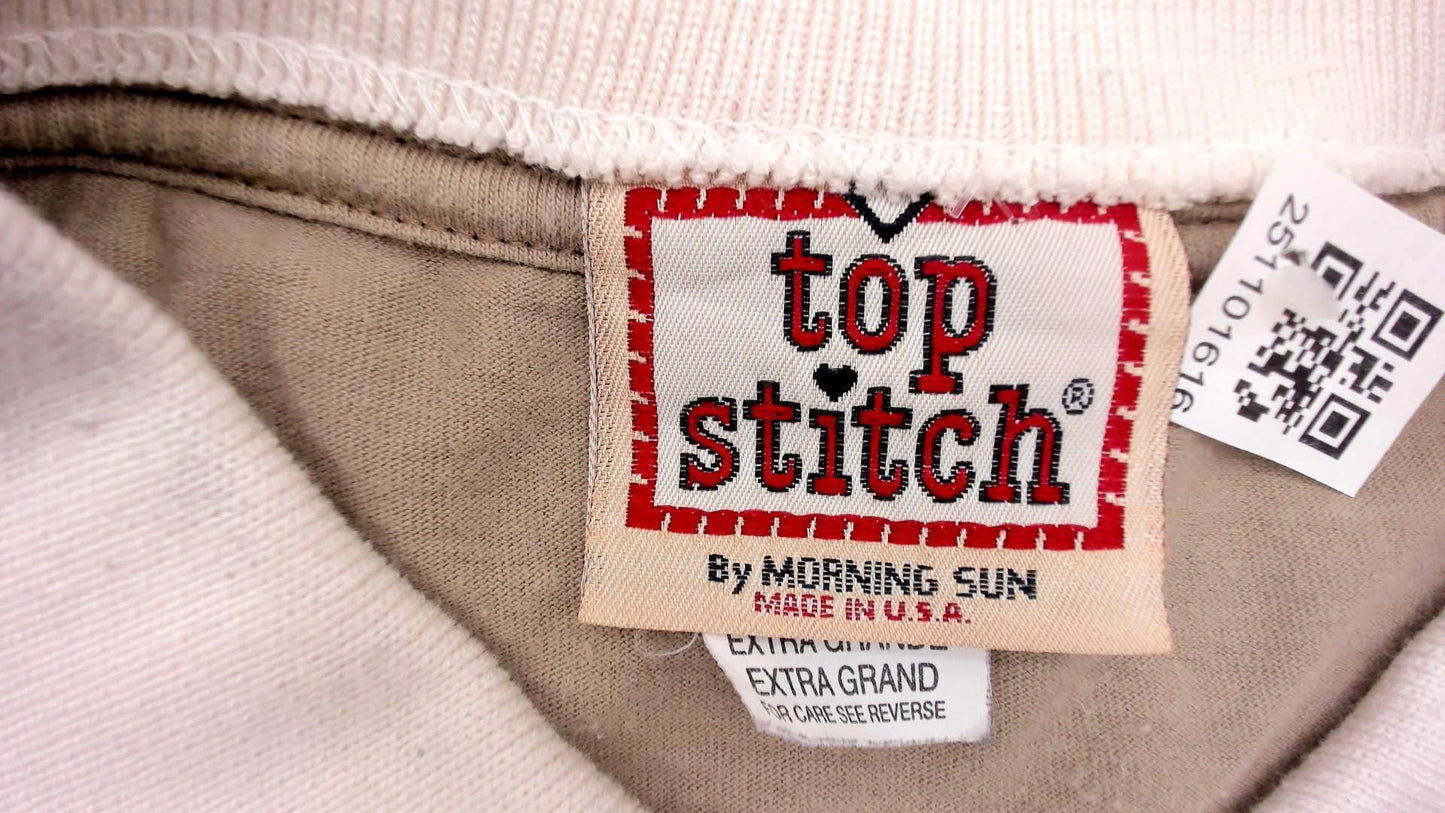 90s Embroidered Floral Heart Polo Shirt Tan Cotton Peter Pan Collar Extra Large