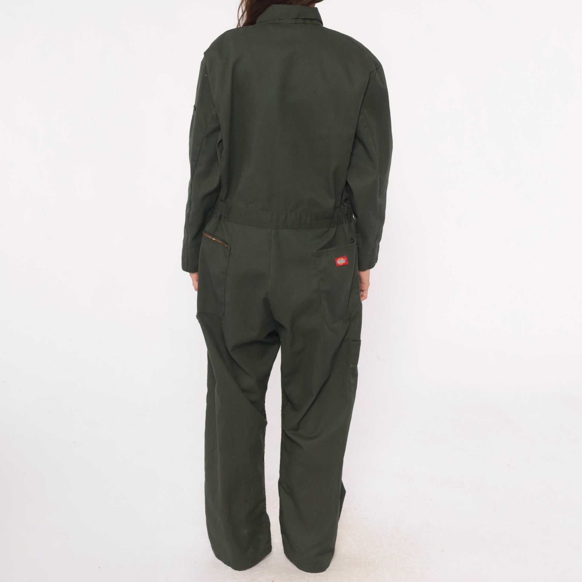 Dickies Forest Green Coveralls Zip Pocket Utility Jumpsuit Extra Large XL