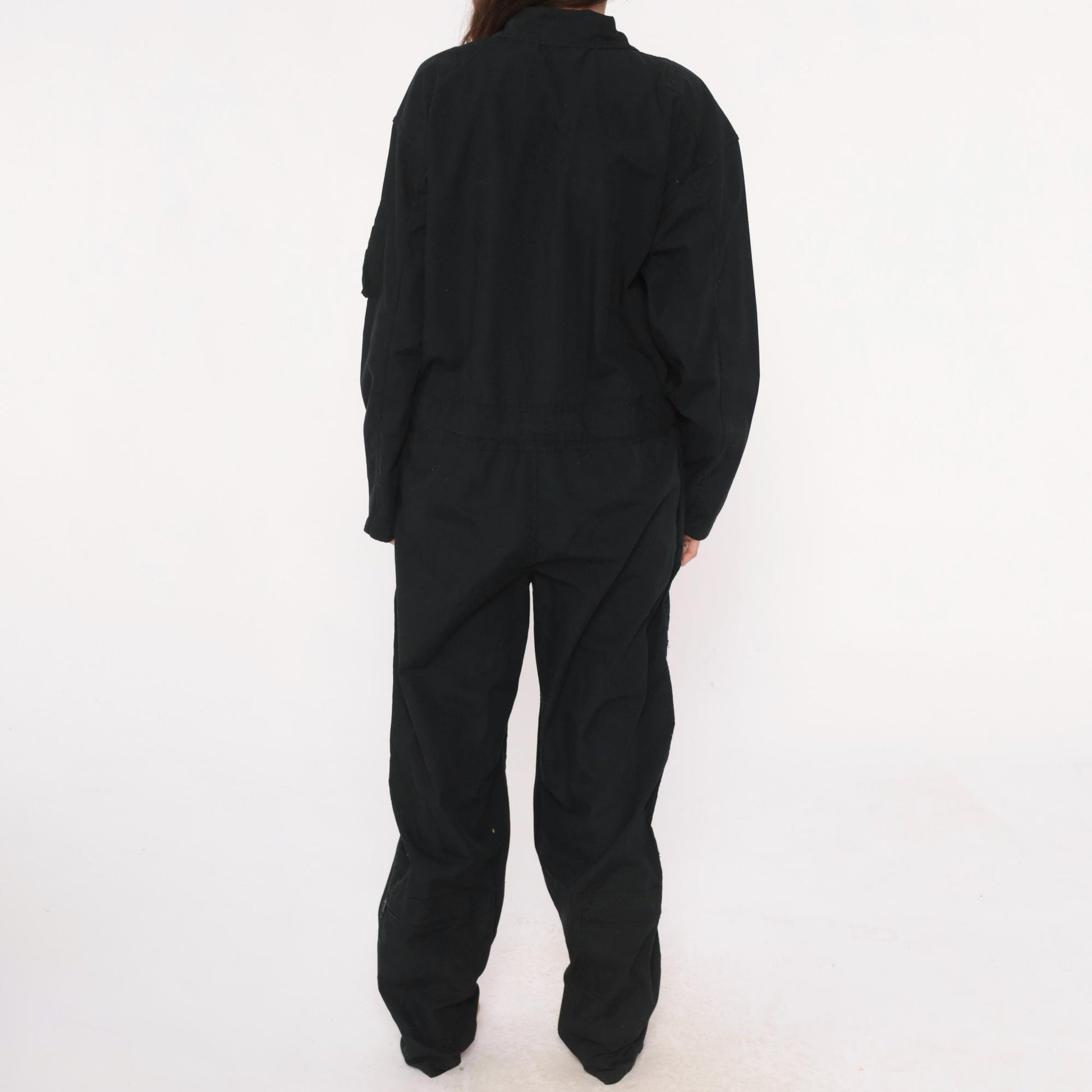 Y2K Black Roth Co Coveralls Zip Front Utilitarian Jumpsuit Medium M