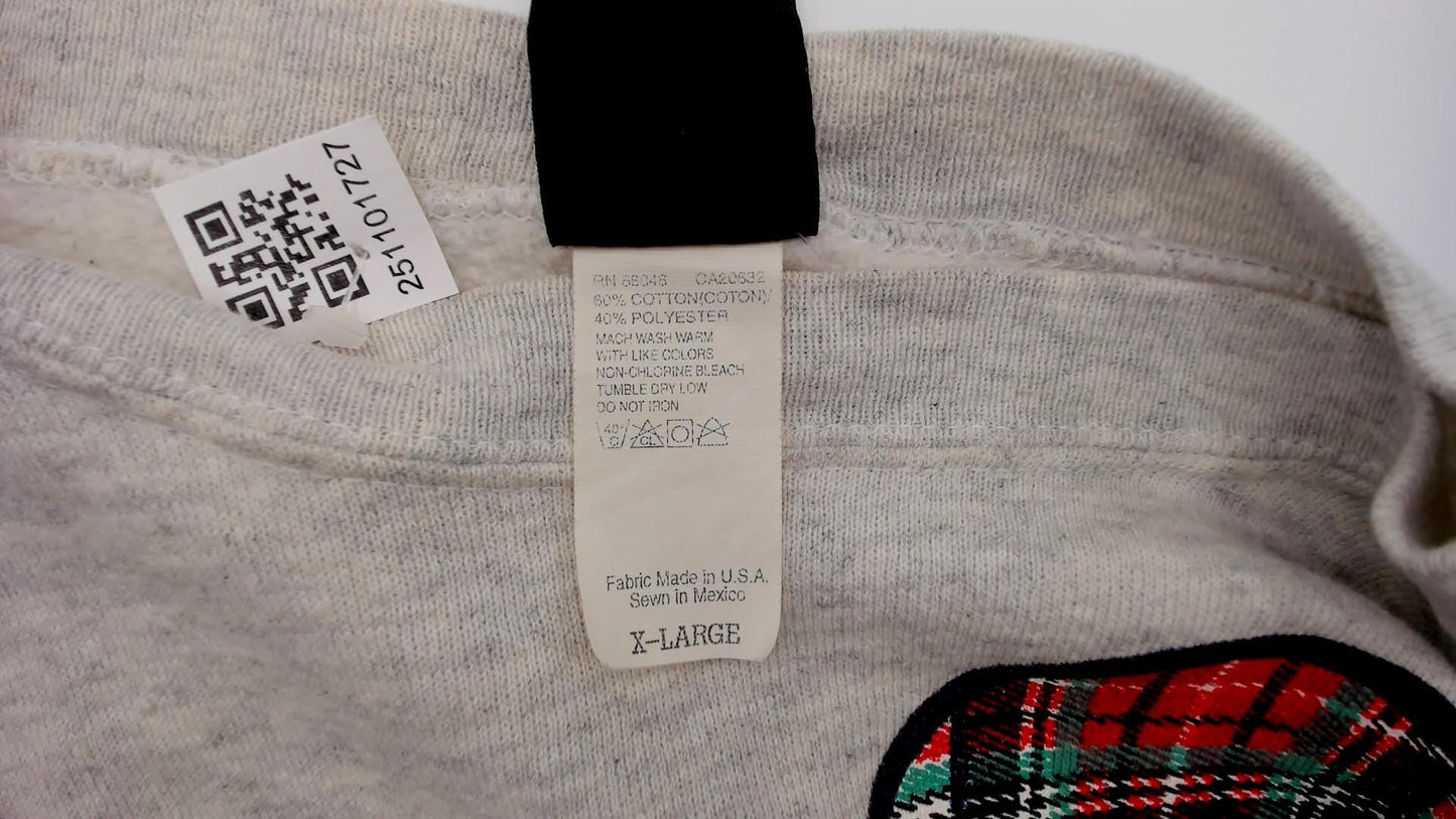 90s Mickey Unlimited Sweatshirt Grey Plaid Graphic Crewneck Extra Large XL